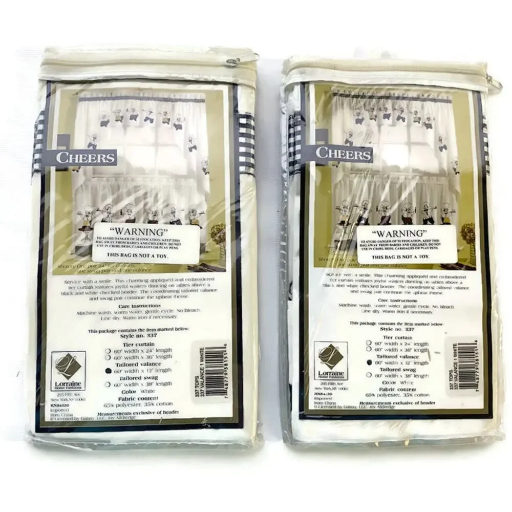 Lorraine Home Fashions Window Valance Set of 2 Cheers Design #337 60